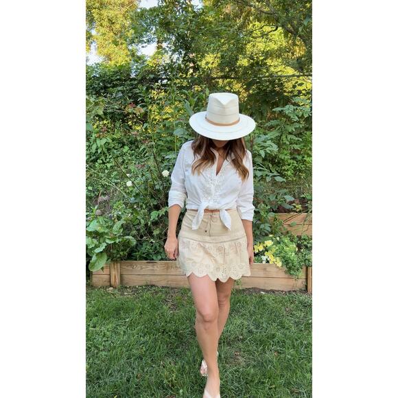 90s Pintuck Embroidered Cotton Blouse - Picture 5 of 8